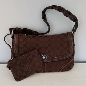 💥SALE!💥Coach Signature Brown Canvas Purse